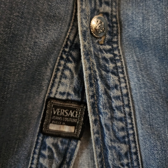 Vintage x 90s Versace Jean Couture Denim Button Down Shirt - Picture 8 of 14